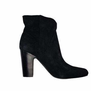 Vince Camuto "Creestal" Suede Boot Black with Stacked Heel